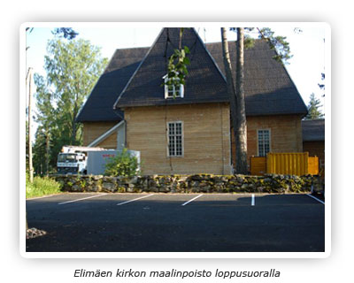 Elimäen kirkon maalinpoisto loppusuoralla