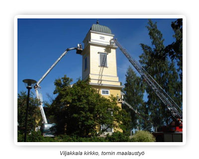 Viljakkala kirkko, tornin maalaustyö
